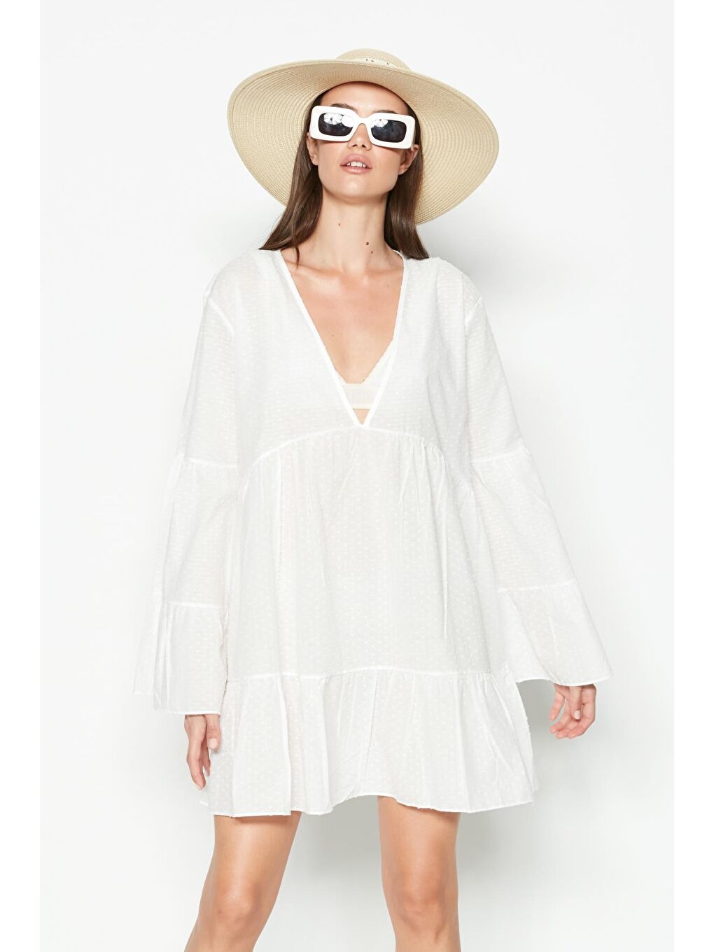 Pareo Plaj Elbisesi 22329 Beyaz-6