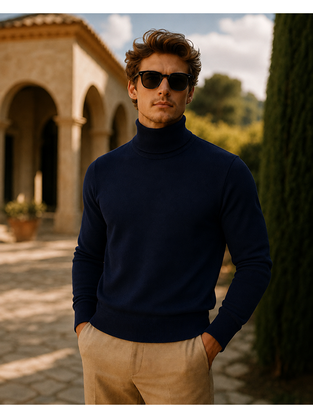 Erkek Kışlık Slim Fit K.lacivert Kazak