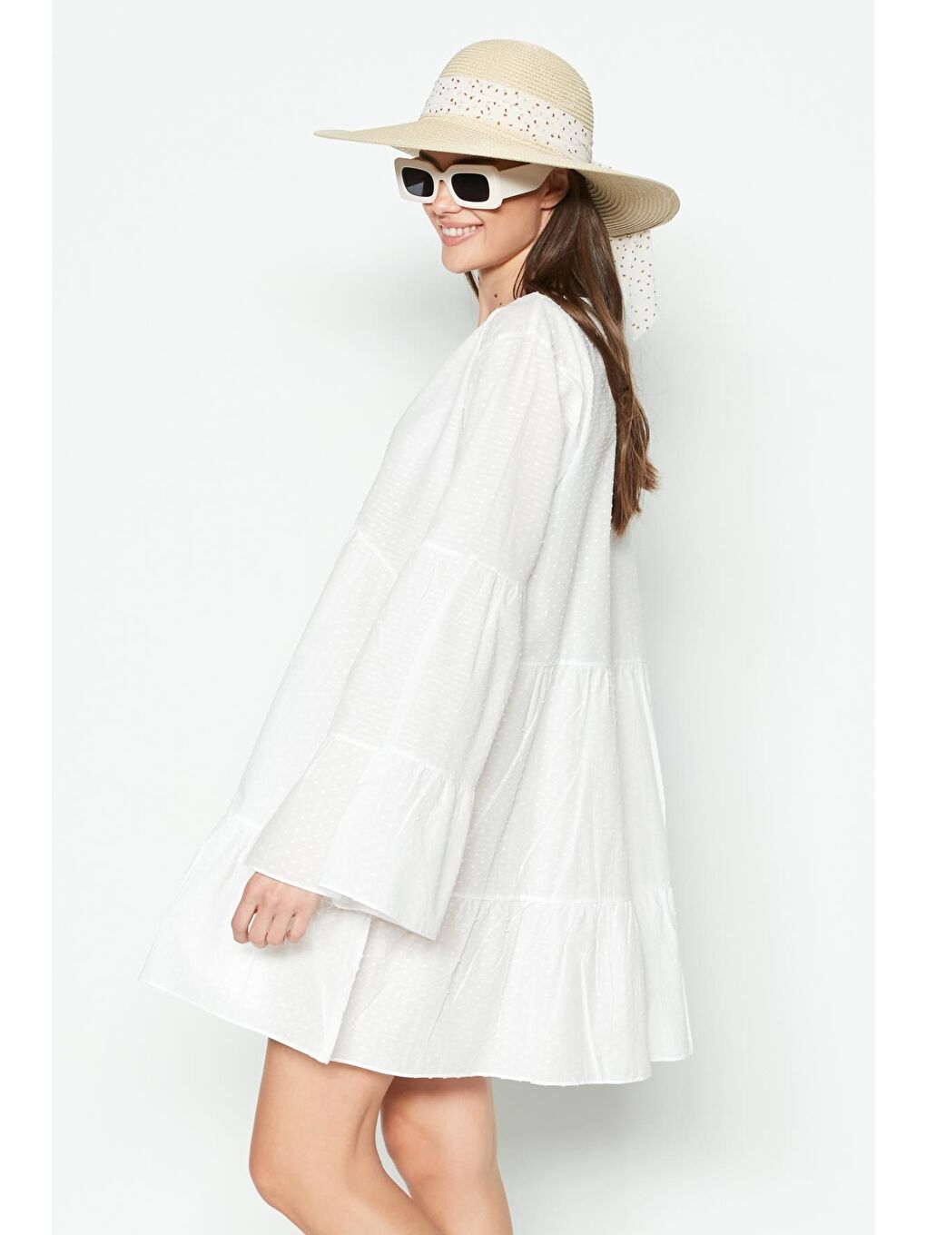 Pareo Plaj Elbisesi 22329 Beyaz-7