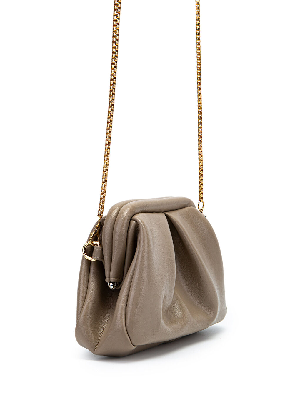 Clutch Form Uzun Askılı Degas Kadın Çapraz Çanta Bej-1