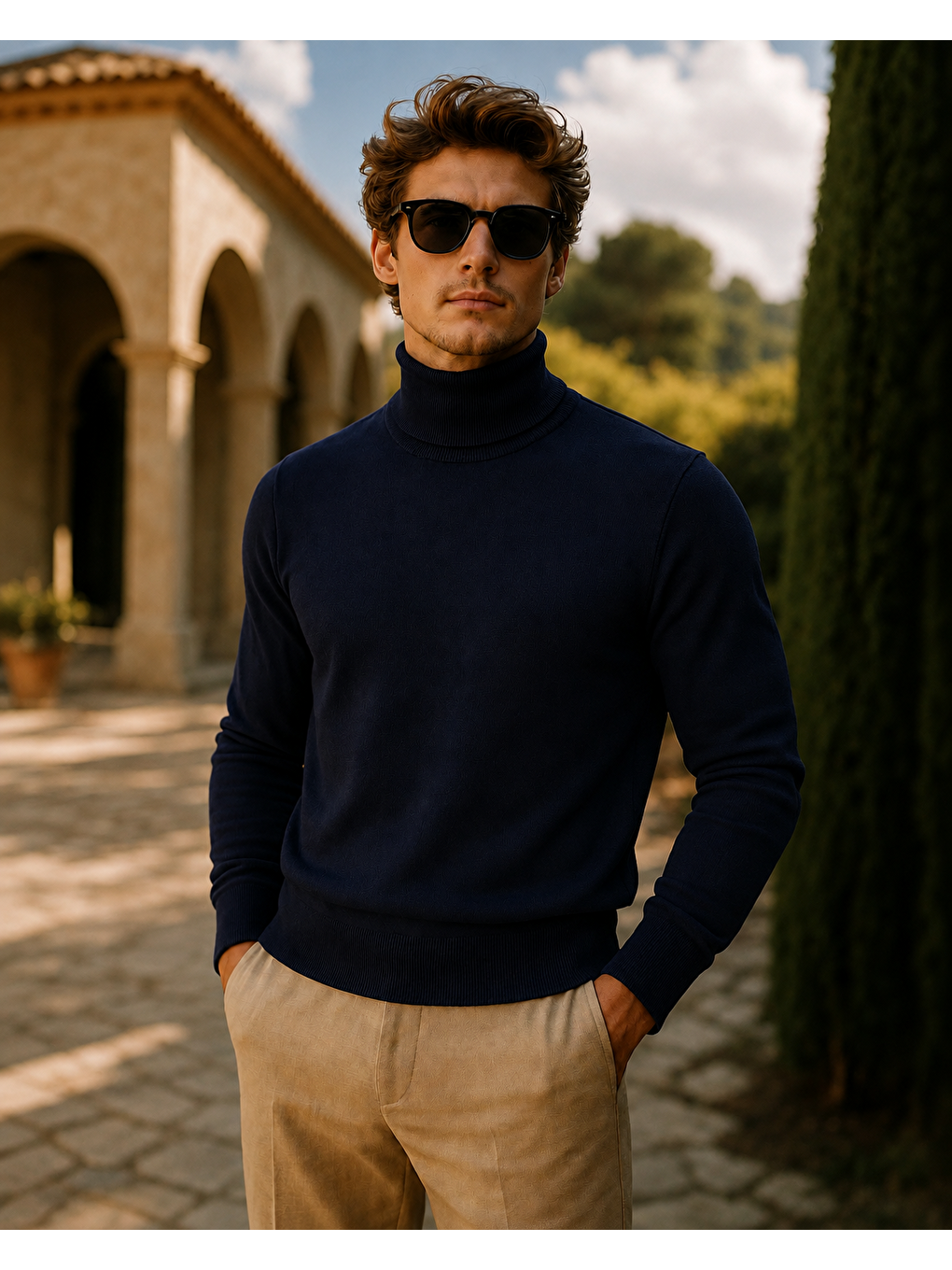 Erkek Kışlık Slim Fit K.lacivert Kazak-4