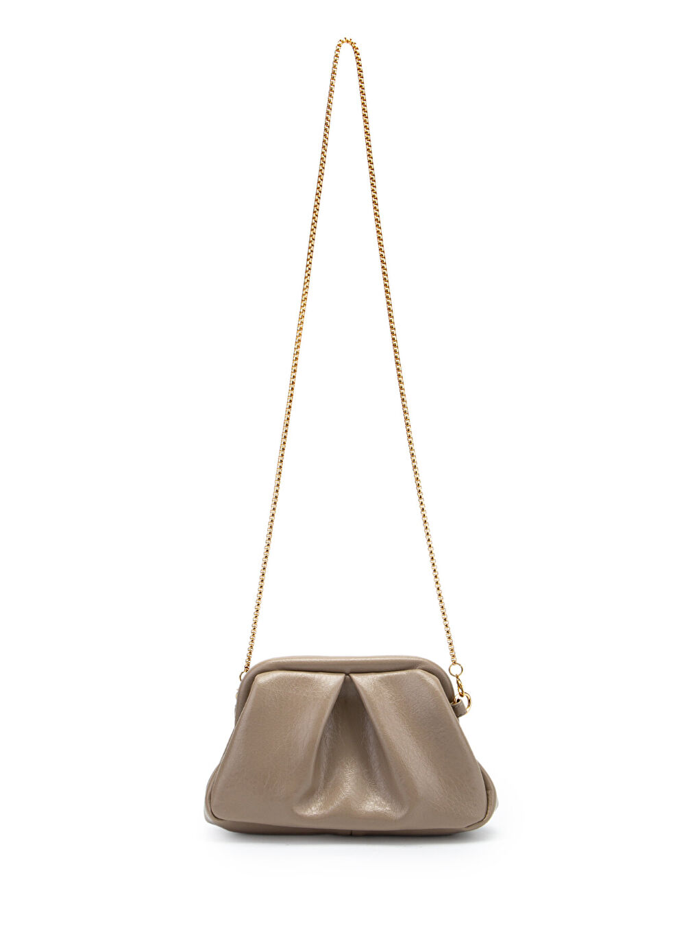 Clutch Form Uzun Askılı Degas Kadın Çapraz Çanta Bej-2