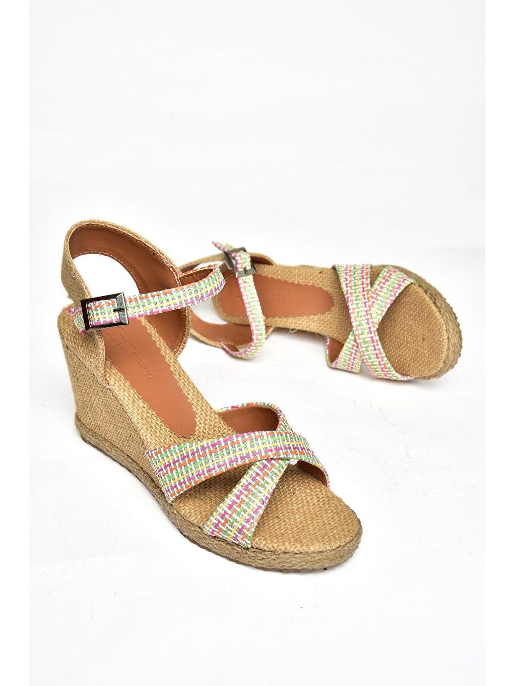 Karışık S2414140 Renkli Kadın Dolgu Topuklu Ayakkabı-2