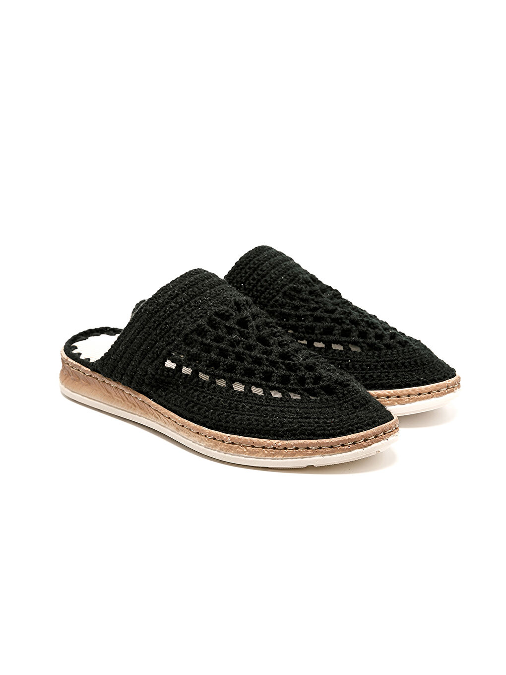 Siyah Kadın Terlik BBS_JMY Knitwear Slippers Black-2