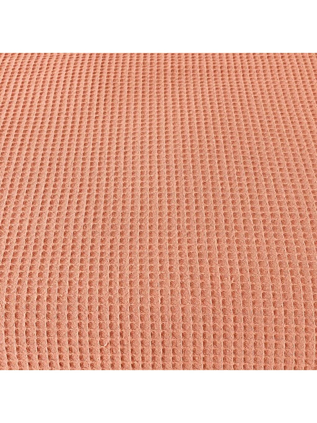 Kahverengi Soft Rete Çift Kişilik Pike - Kiremit - 200x220 cm-1