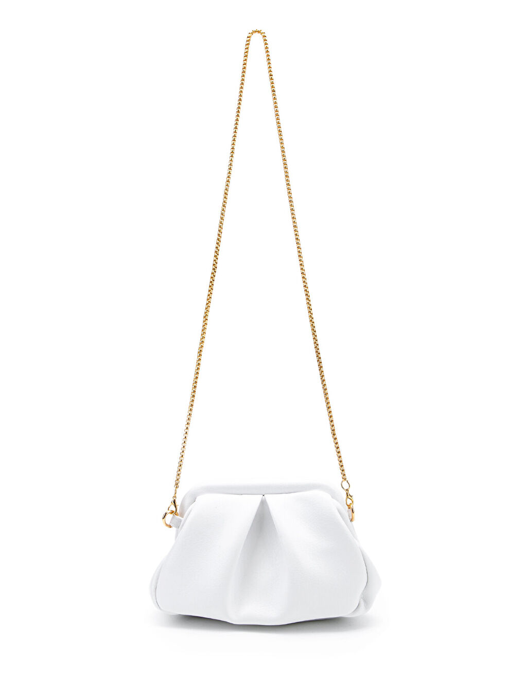Clutch Form Uzun Askılı Degas Kadın Çapraz Çanta Beyaz-2