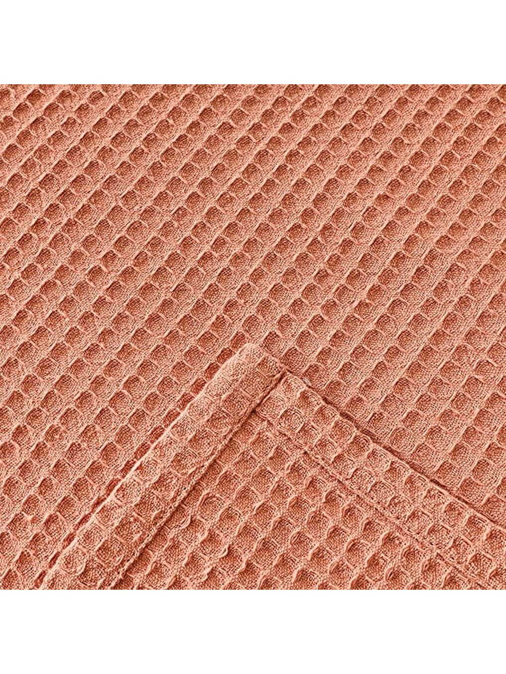 Kahverengi Soft Rete Çift Kişilik Pike - Kiremit - 200x220 cm-2