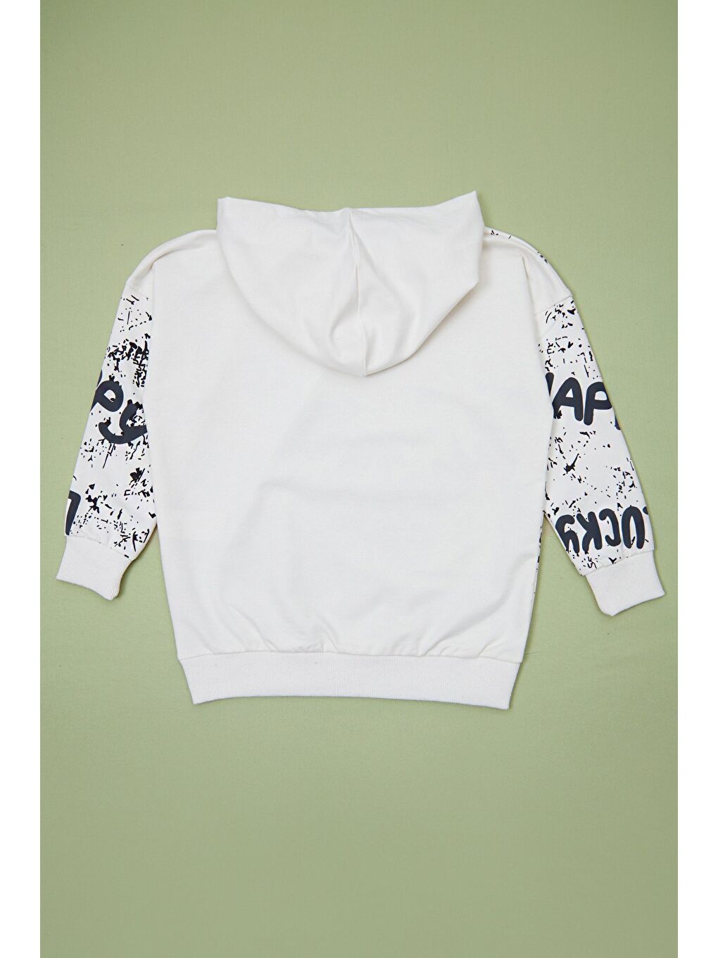 Gri Baskılı Kapüşonlu 2 Li Erkek Çocuk Takım-2