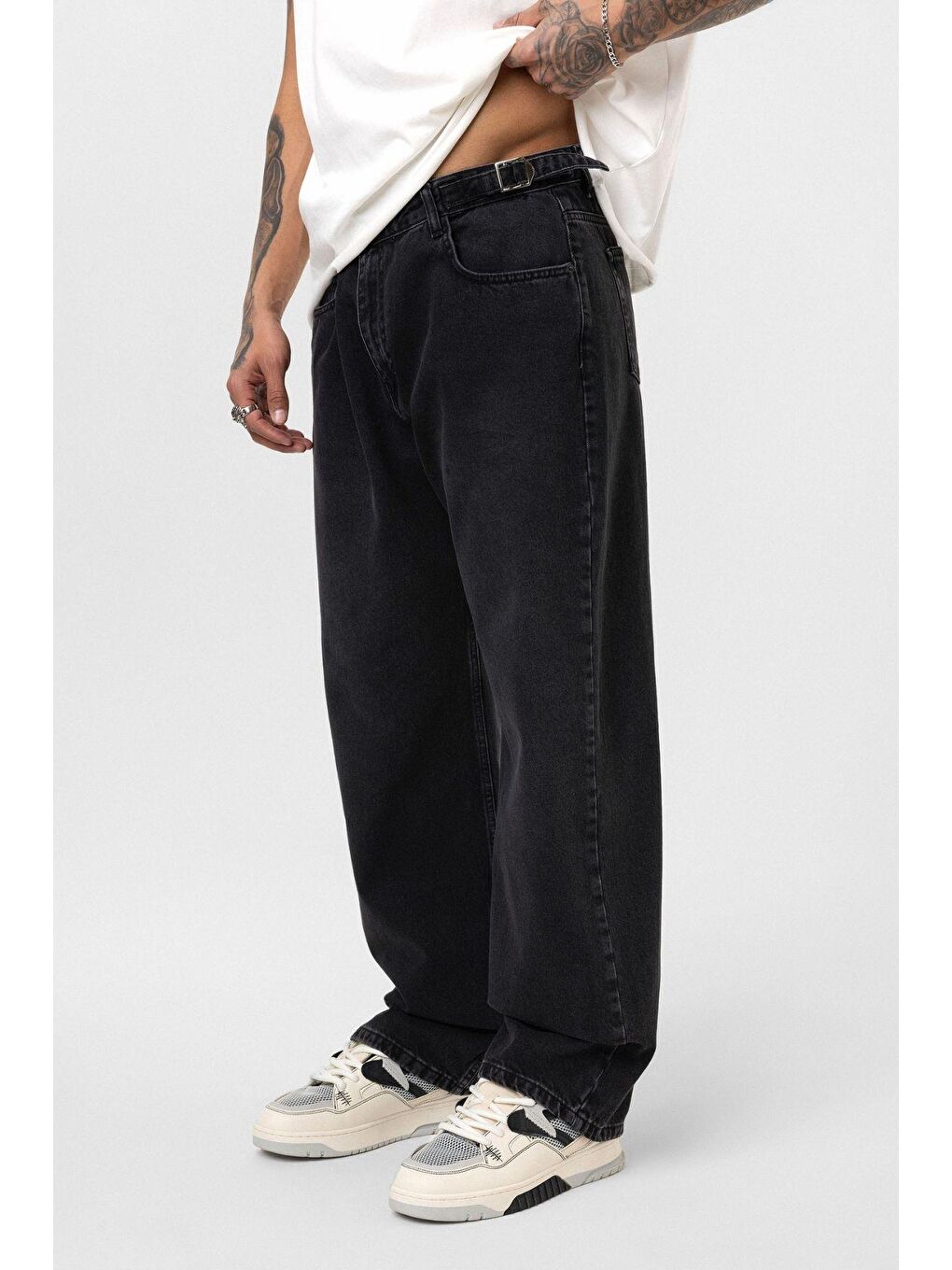 Relaxed Fit Jean Siyah-2