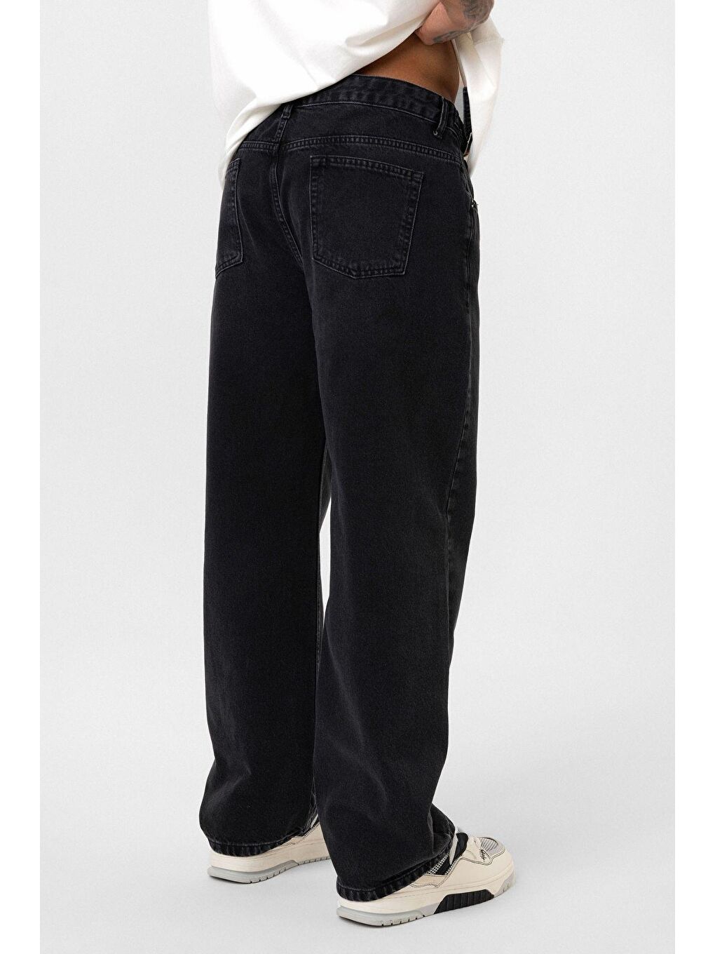 Relaxed Fit Jean Siyah-3