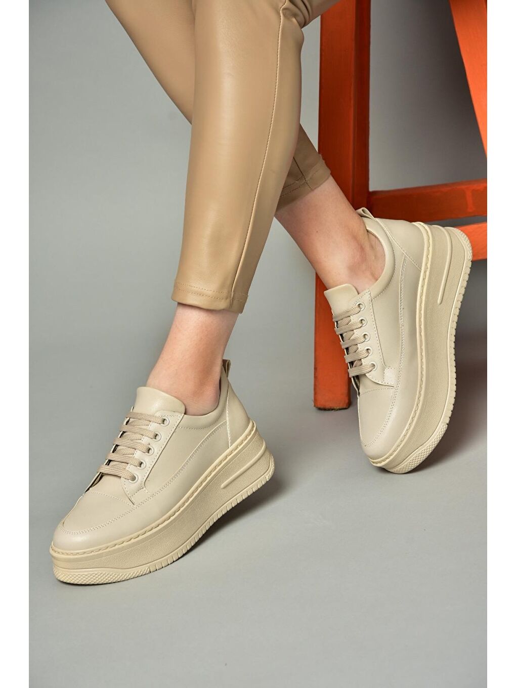 P2741175 Bej Kadın Sneakers-3