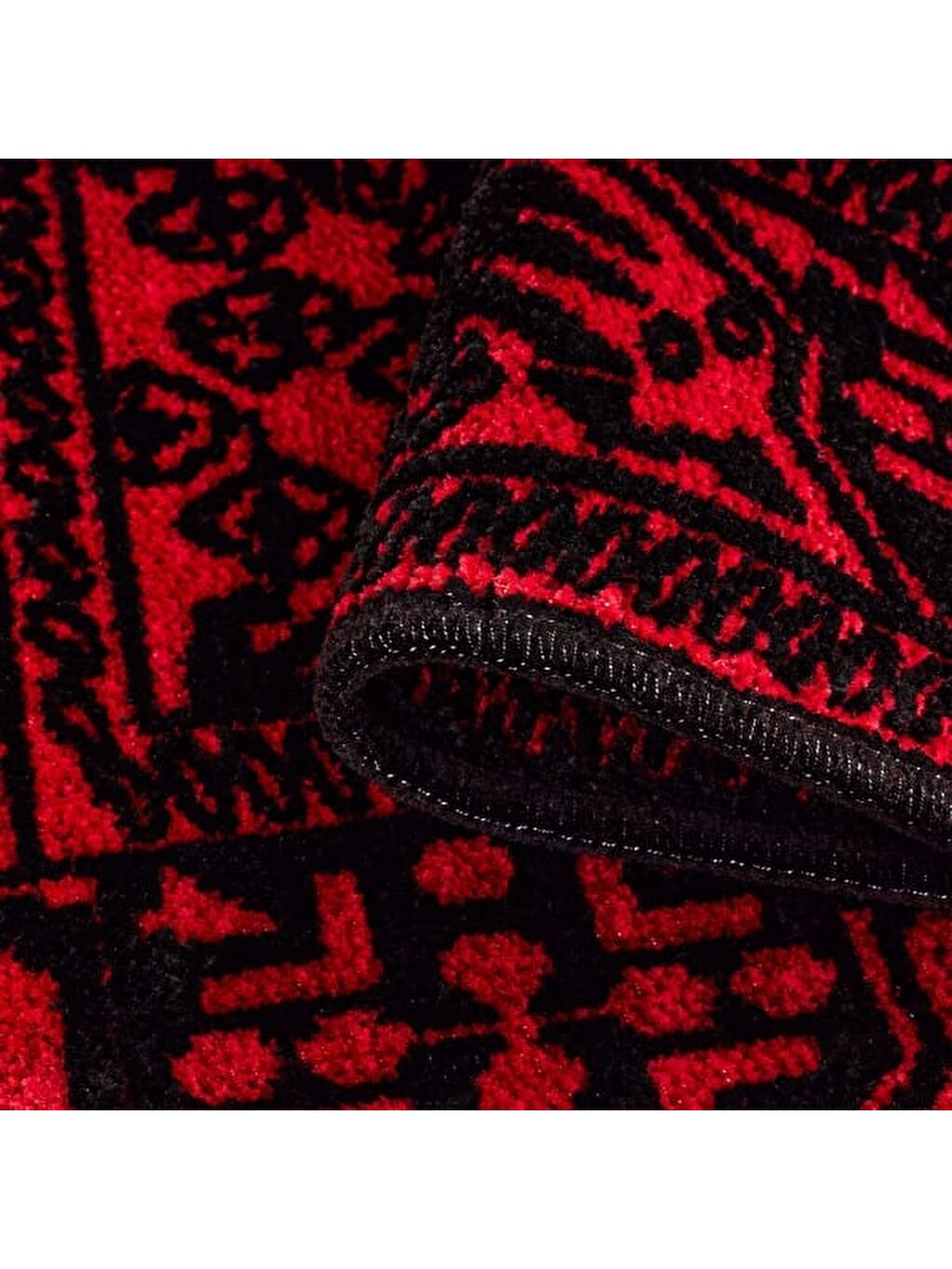 Soft Arzen Afgan Desenli Halı - Kırmızı - 80x150 cm-1