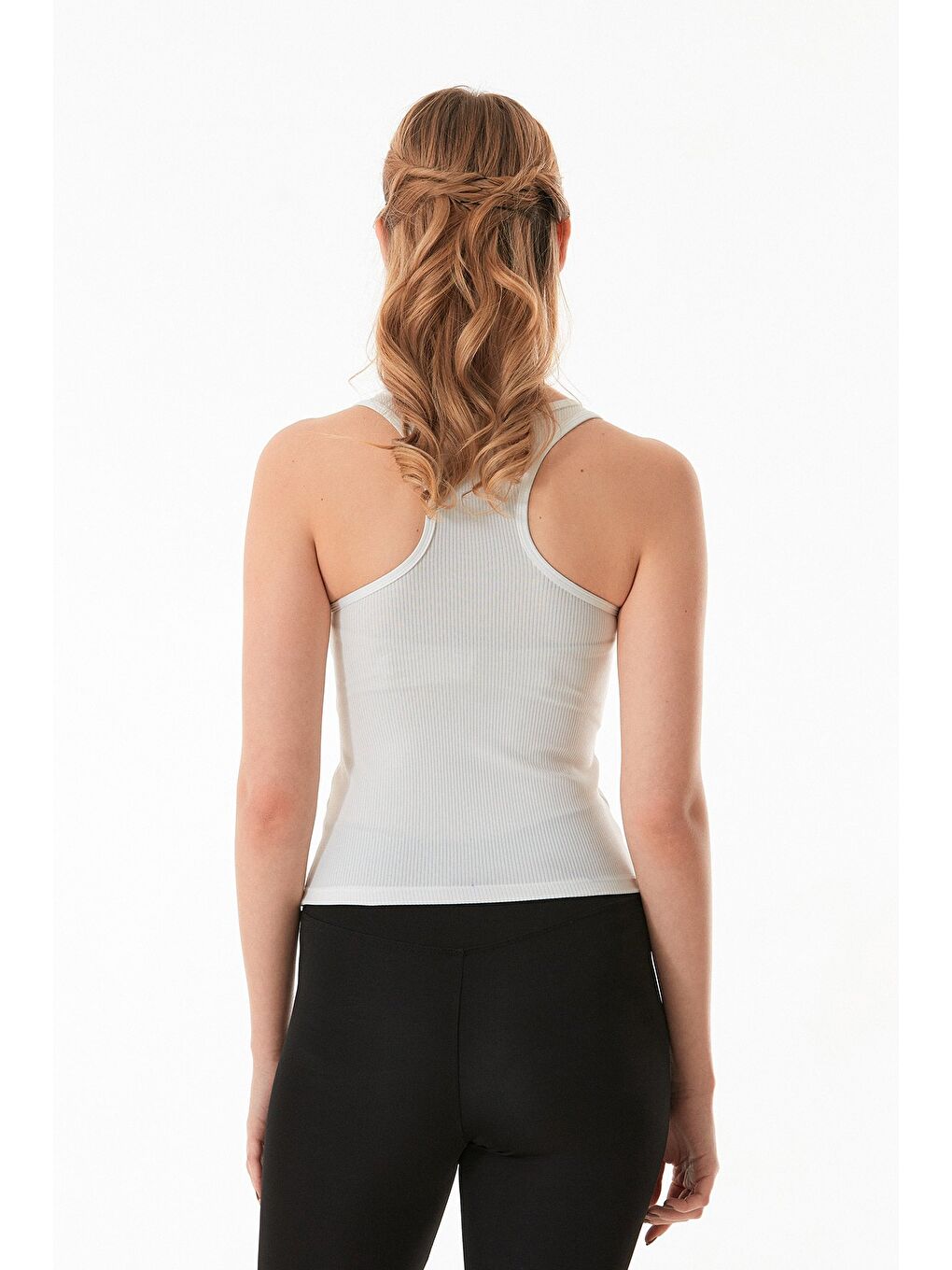 Beyaz Fitilli Halter Yaka Body-2