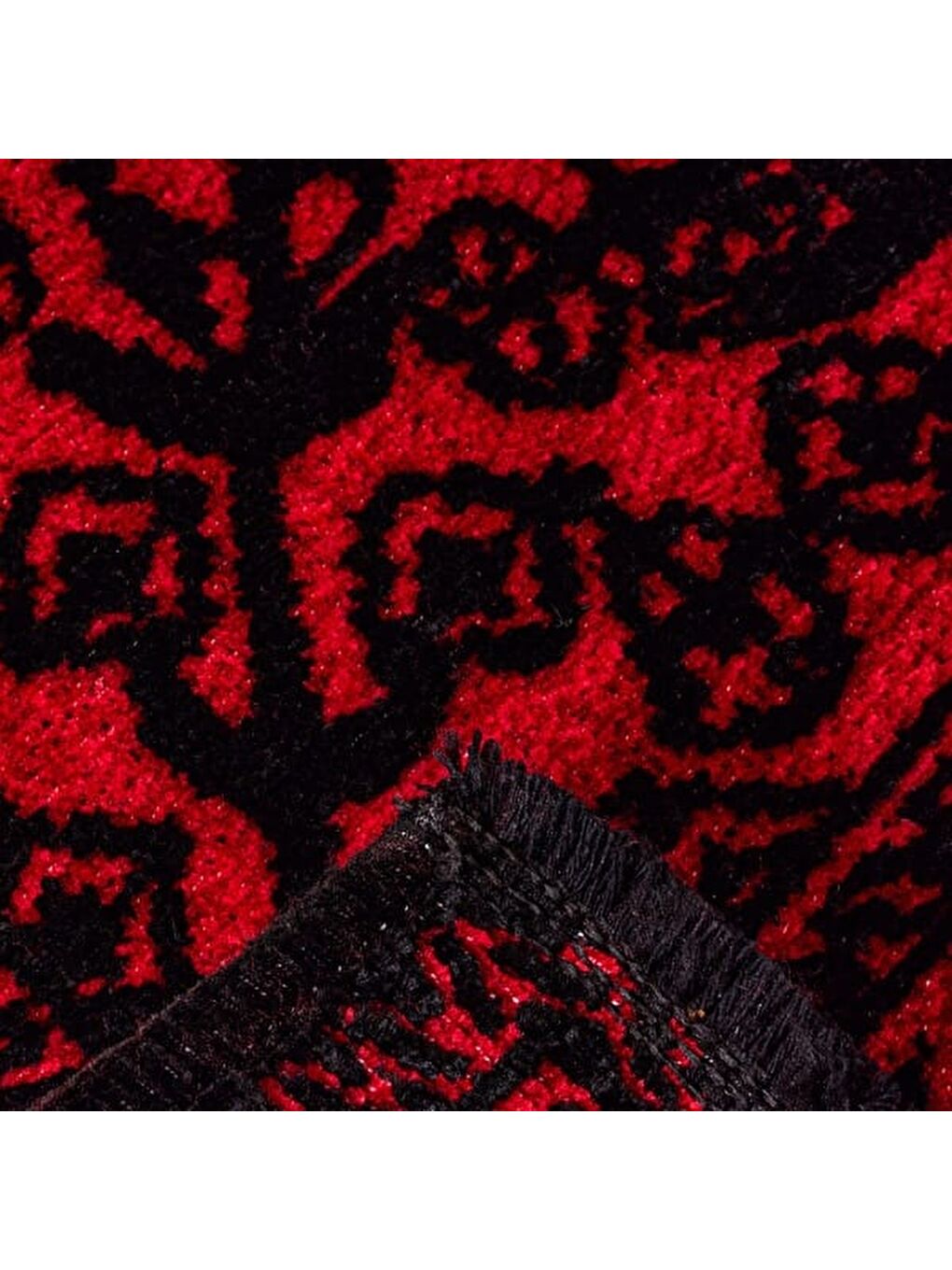 Soft Arzen Afgan Desenli Halı - Kırmızı - 80x150 cm-3