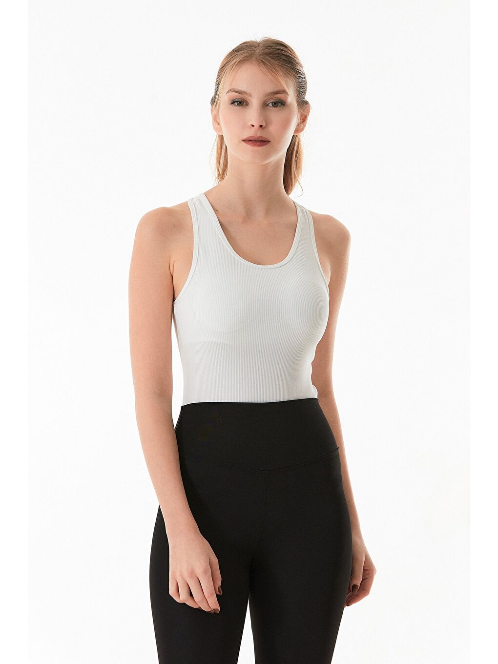 Beyaz Fitilli Halter Yaka Body-4