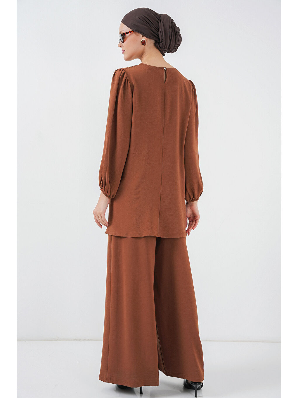 Bej Ayrobin Tunik Pantolon Alt Üst Takım 6712 - Sütlü Kahve-5