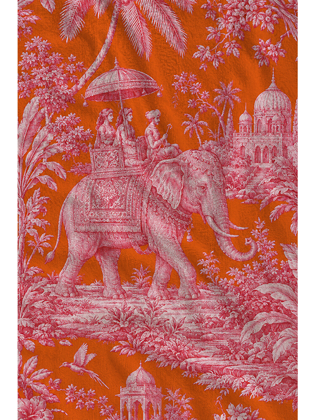 Mavi Toile De Jouy Safari Hayvanları Desenli 70x150 Plaj Havlusu - Dijital Baskılı Solmaz Banyo Havlusu-2