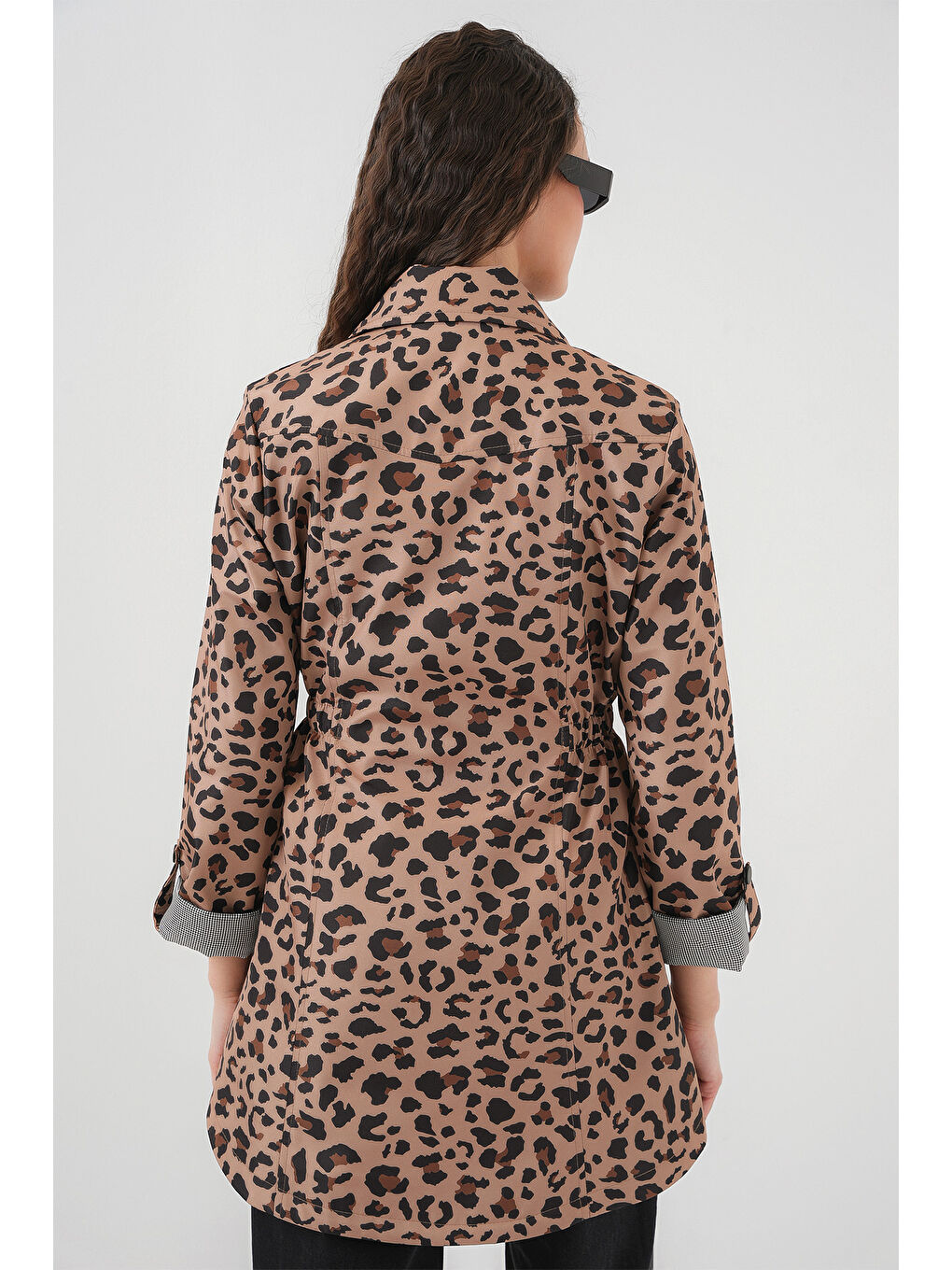 10322 Beli Büzgülü Trençkot - B.Kahverengi-6