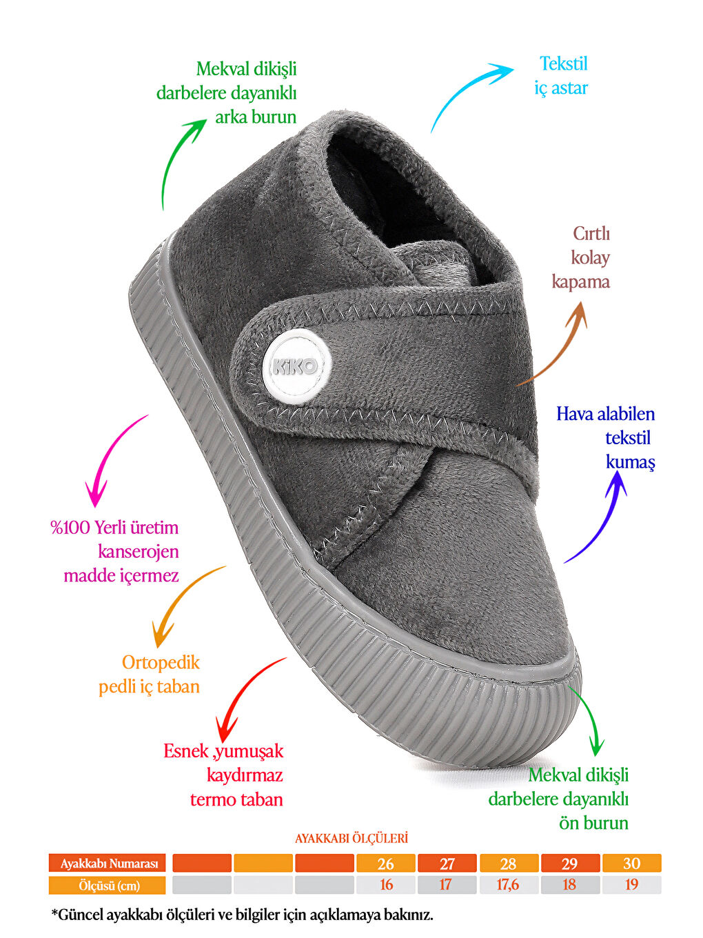 Gri Petri Günlük Kız Çocuk Ev Okul Kreş Panduf-1