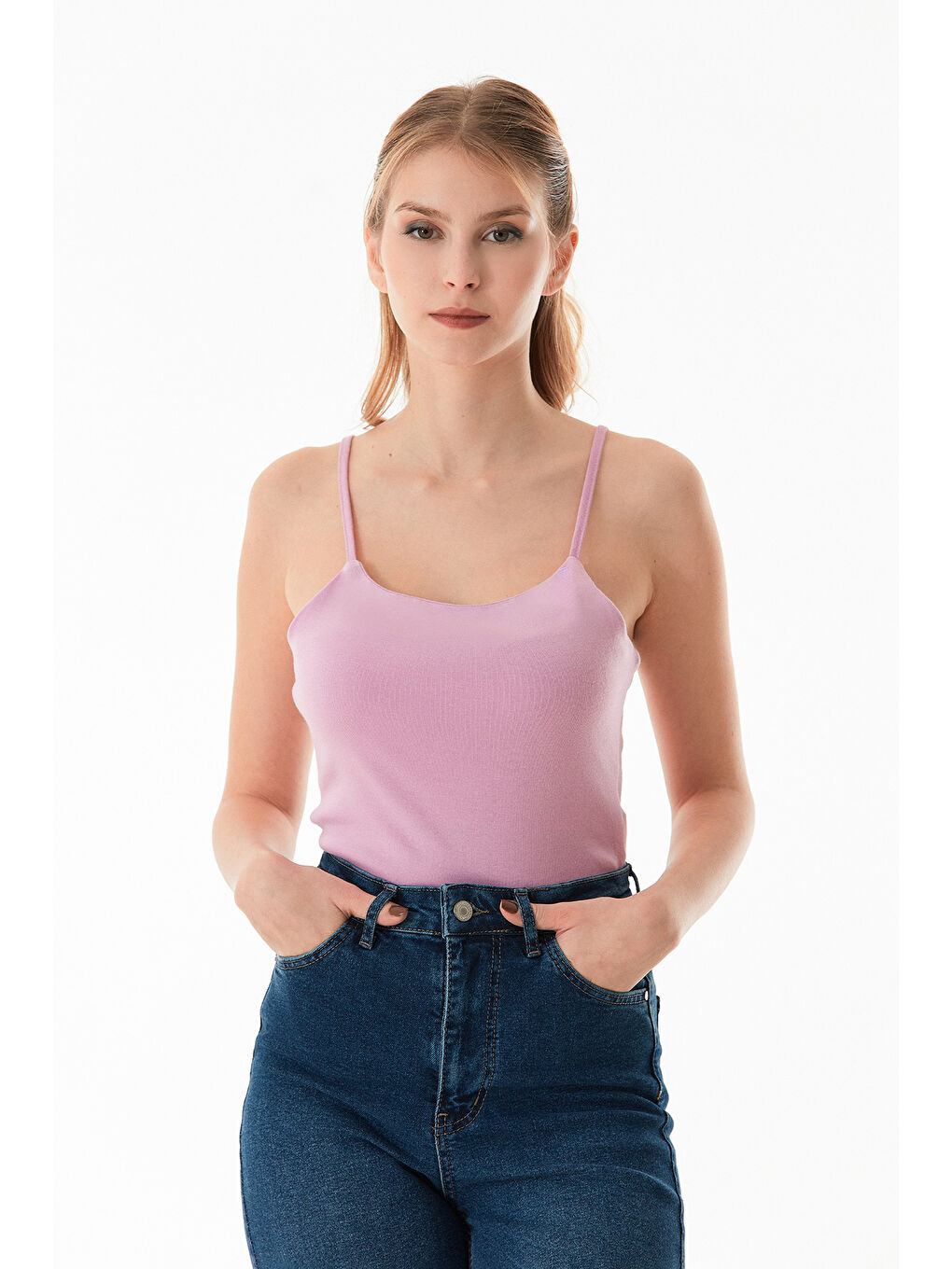 Pembe Basic Çıtçıtlı İp Askılı Body-1