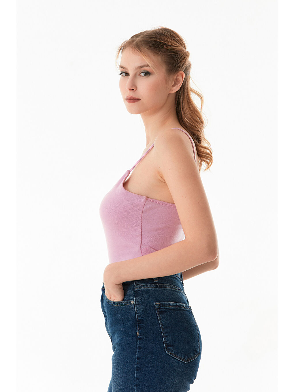 Pembe Basic Çıtçıtlı İp Askılı Body-3