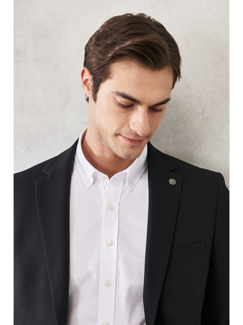 Erkek Siyah Slim Fit Dar Kesim Kırlangıç Yaka Casual Ceket-4