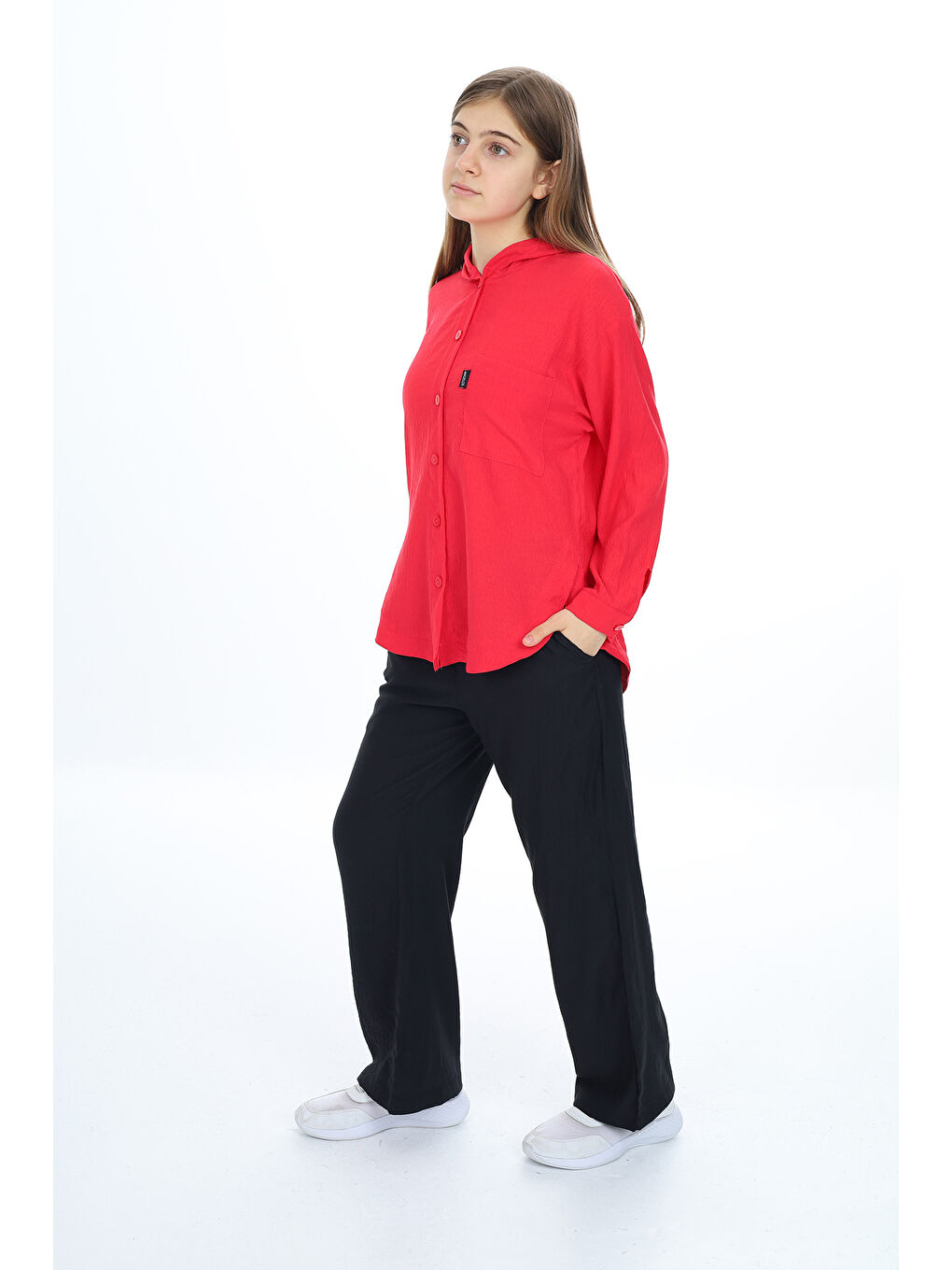 Kırmızı Kız Çocuk Flamlı Pamuk Alt Üst Takım P309-3