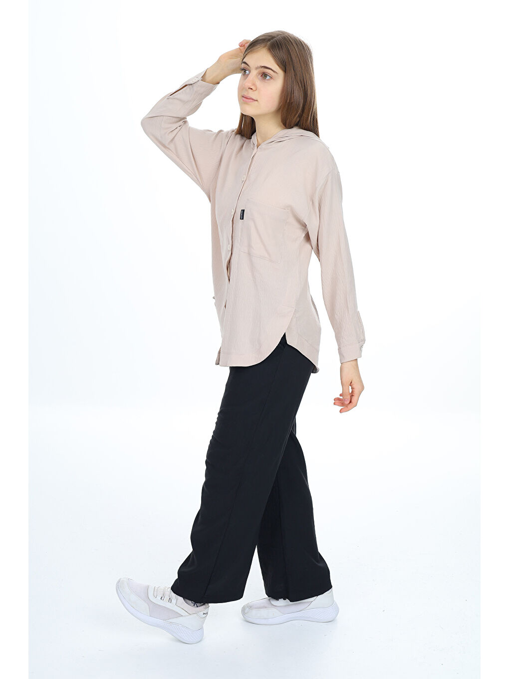 Ekru Kız Çocuk Flamlı Pamuk Alt Üst Takım P309-4