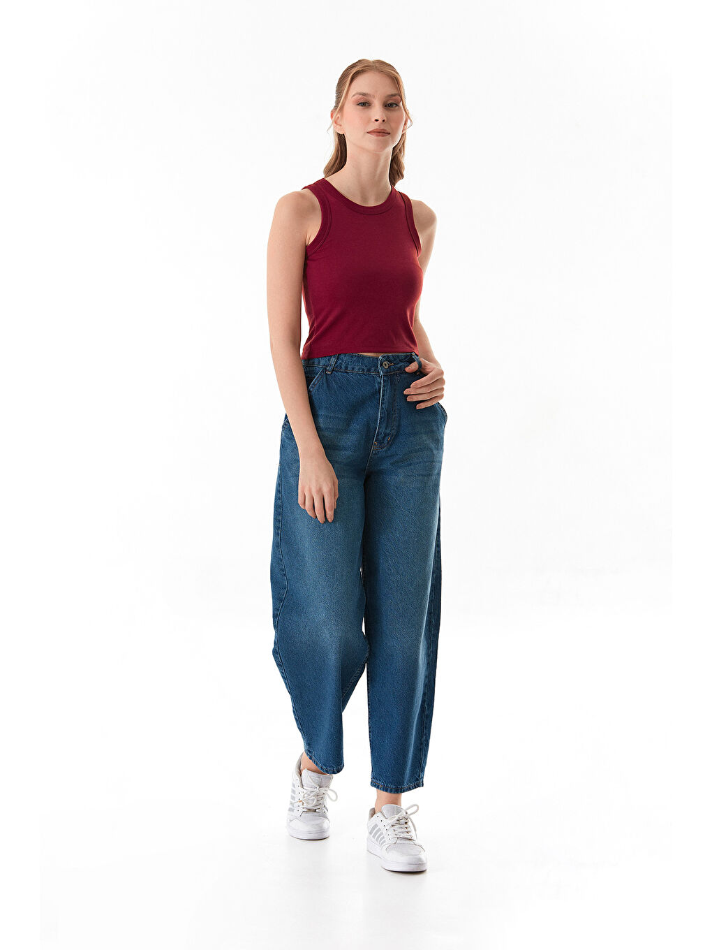 Bordo Basic Halter Yaka Body-4