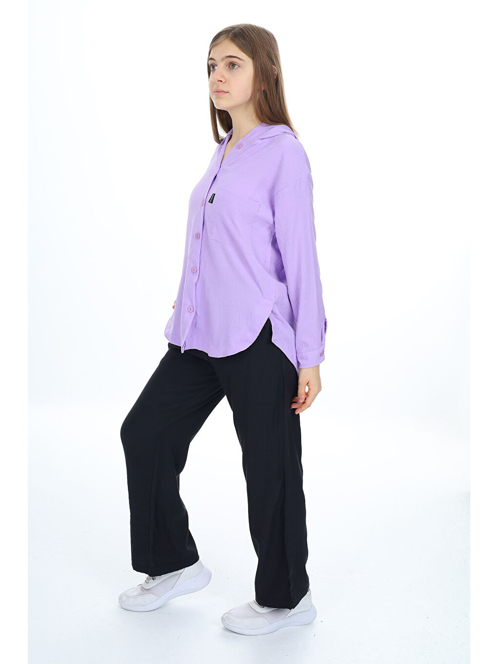 Lila Kız Çocuk Flamlı Pamuk Alt Üst Takım P309-4