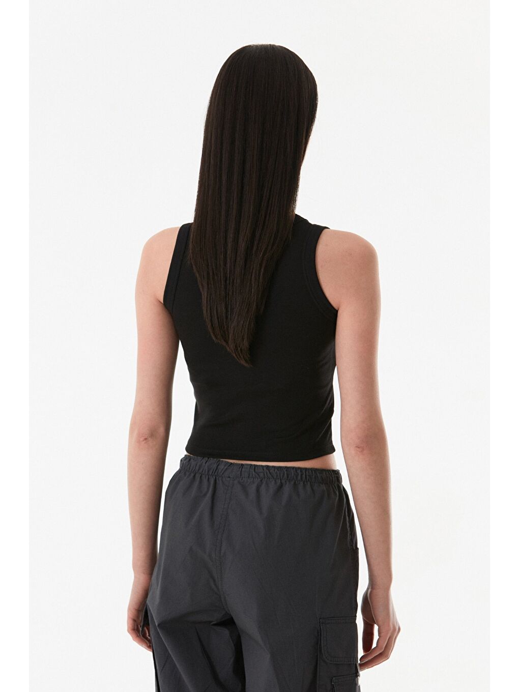 Siyah Basic Halter Yaka Body-4