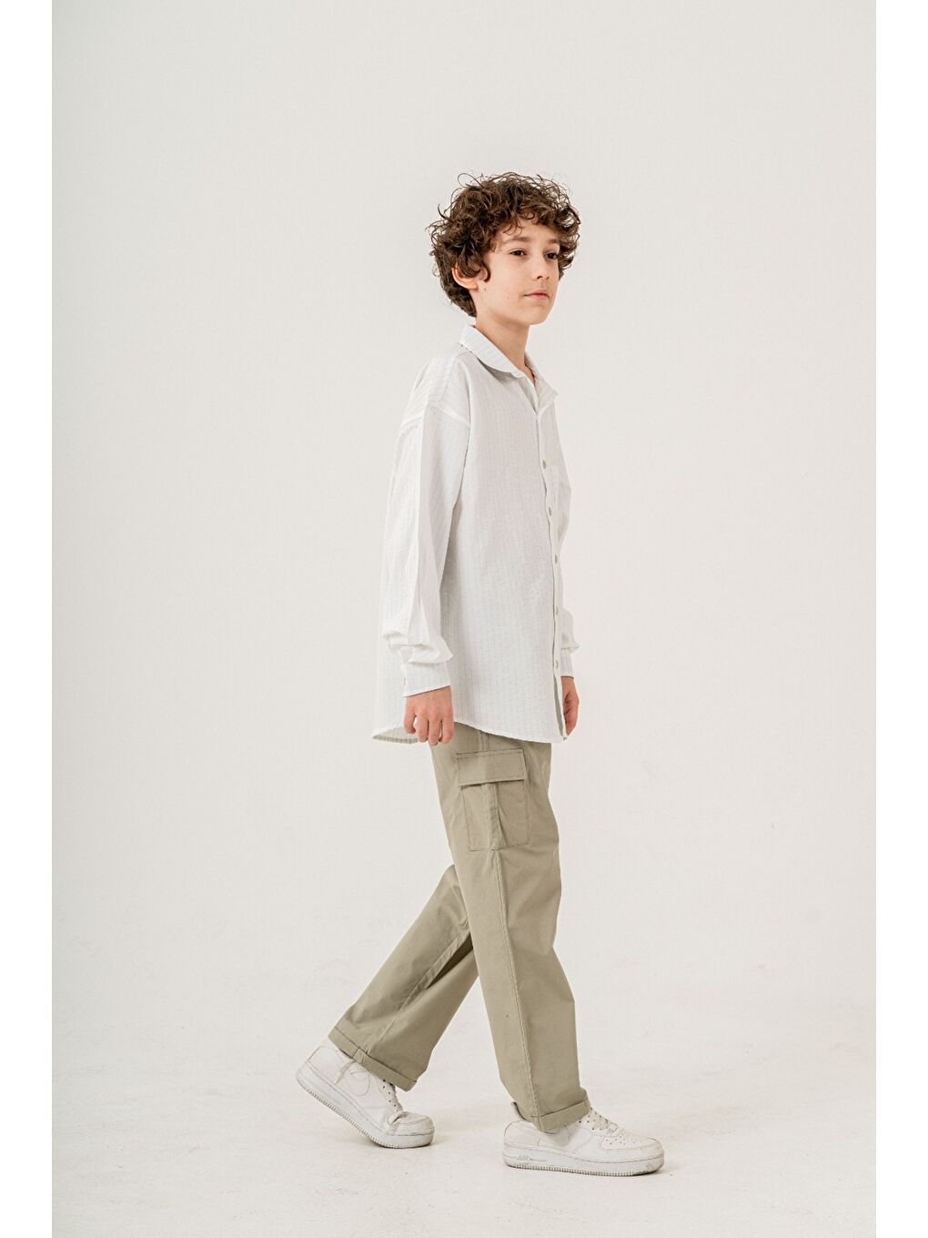 Beyaz Erkek Çocuk 2'li Takım (Gömlek+Pantolon) P1015-1