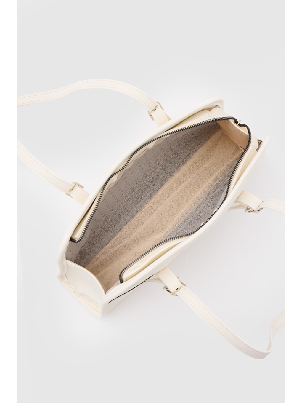 Ekru Vanity Baget Çanta Krem-3