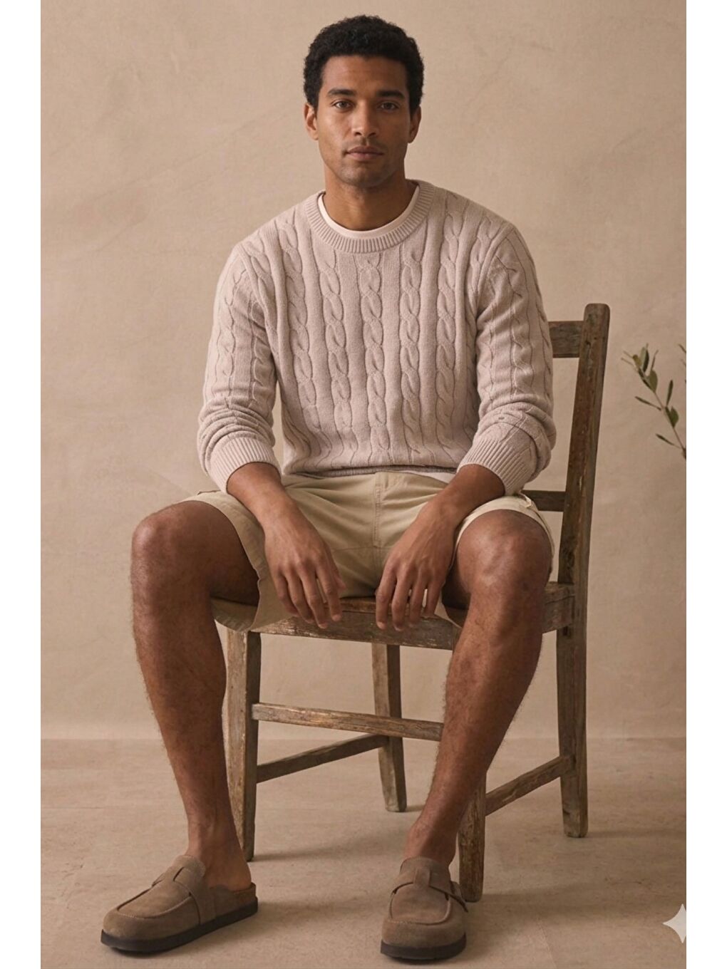 Bej Çok Cepli Yazlık Rahat Kargo Şort-1