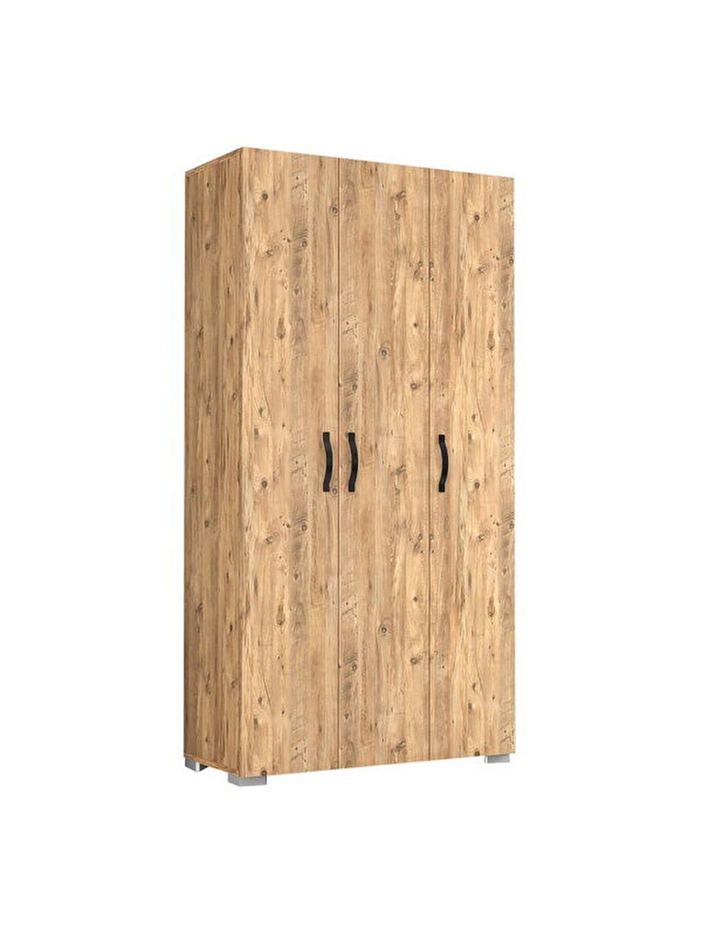 Kahverengi Milan 3 Kapaklı Gardırop - Atlantik Çam - 177x42x90 cm-2