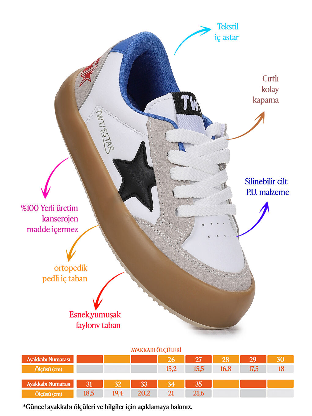 Gri Rida Günlük Cırtlı Bağcıklı Erkek Çocuk Spor Ayakkabı-1