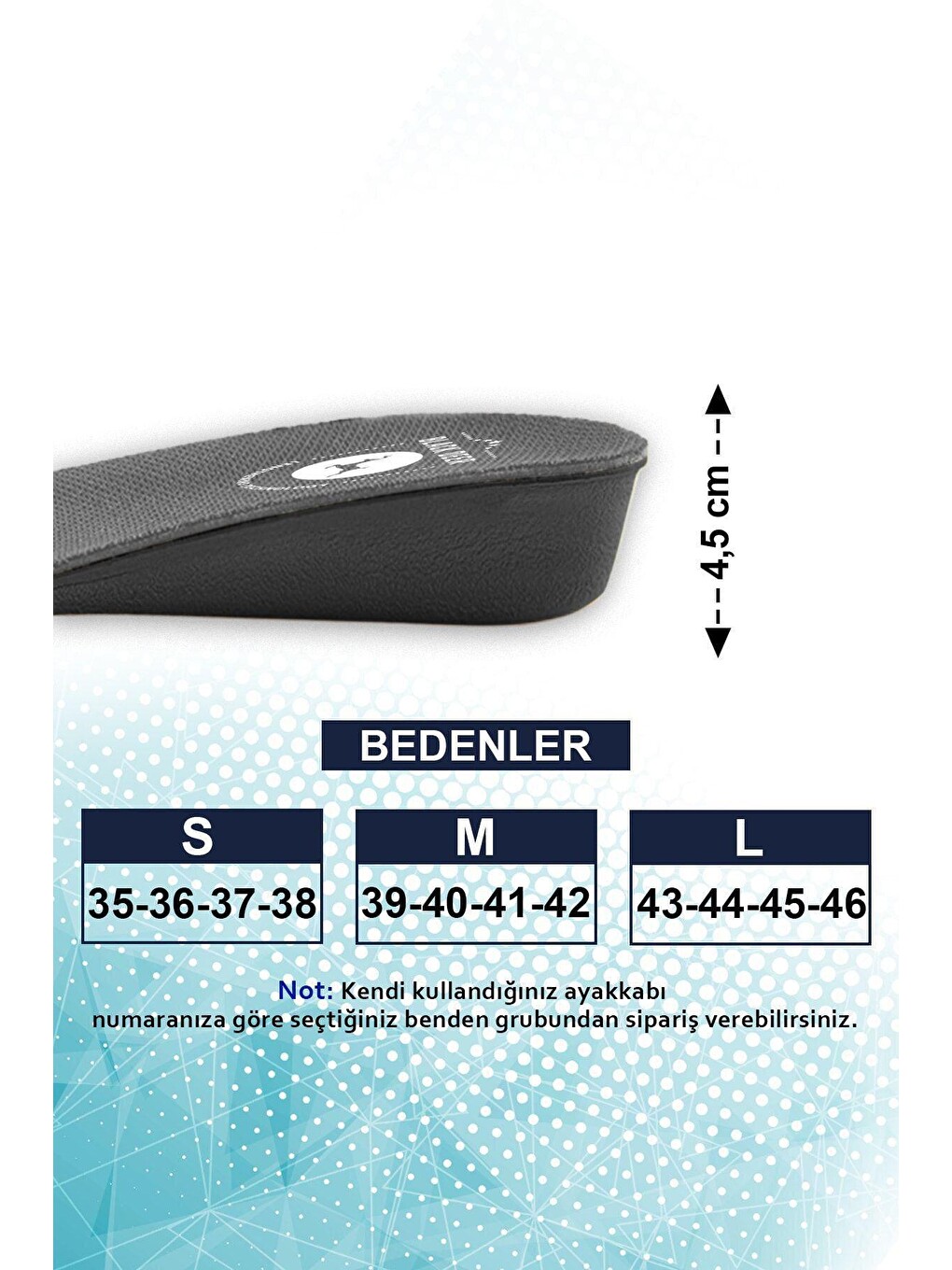 Extender 4,5 Cm Siyah Boy Uzatıcı Tabanlık Gri-3
