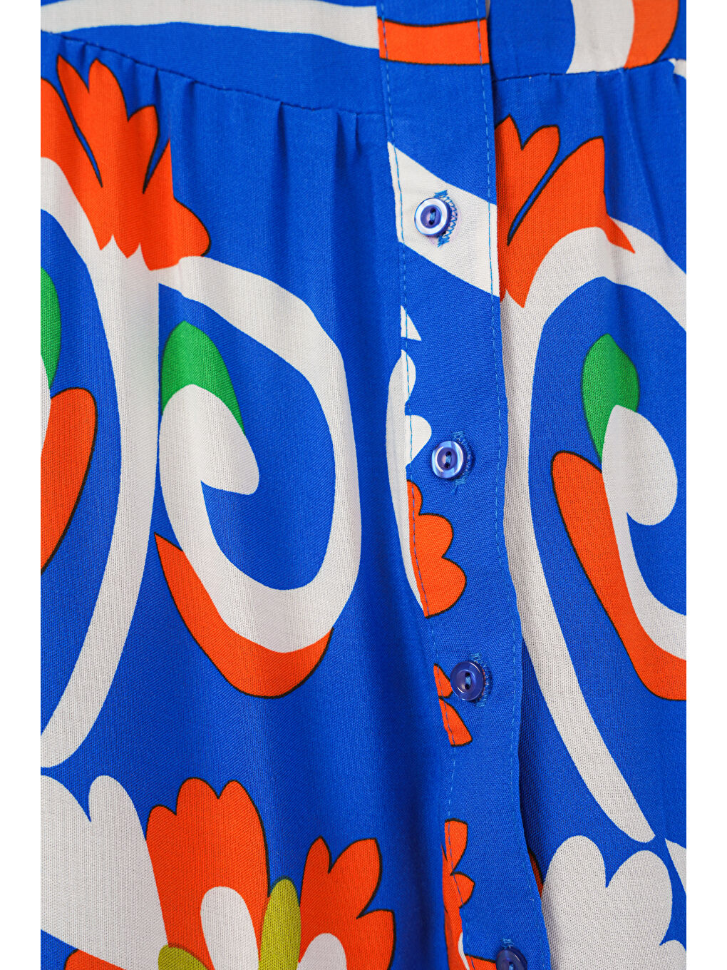 Kadın Desenli Uzun Tesettür Elbise 2585 - A.Turuncu-4