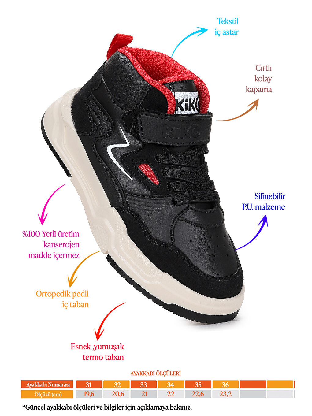 Siyah Hayka-3 Cırtlı Erkek Çocuk Spor Ayakkabı-1