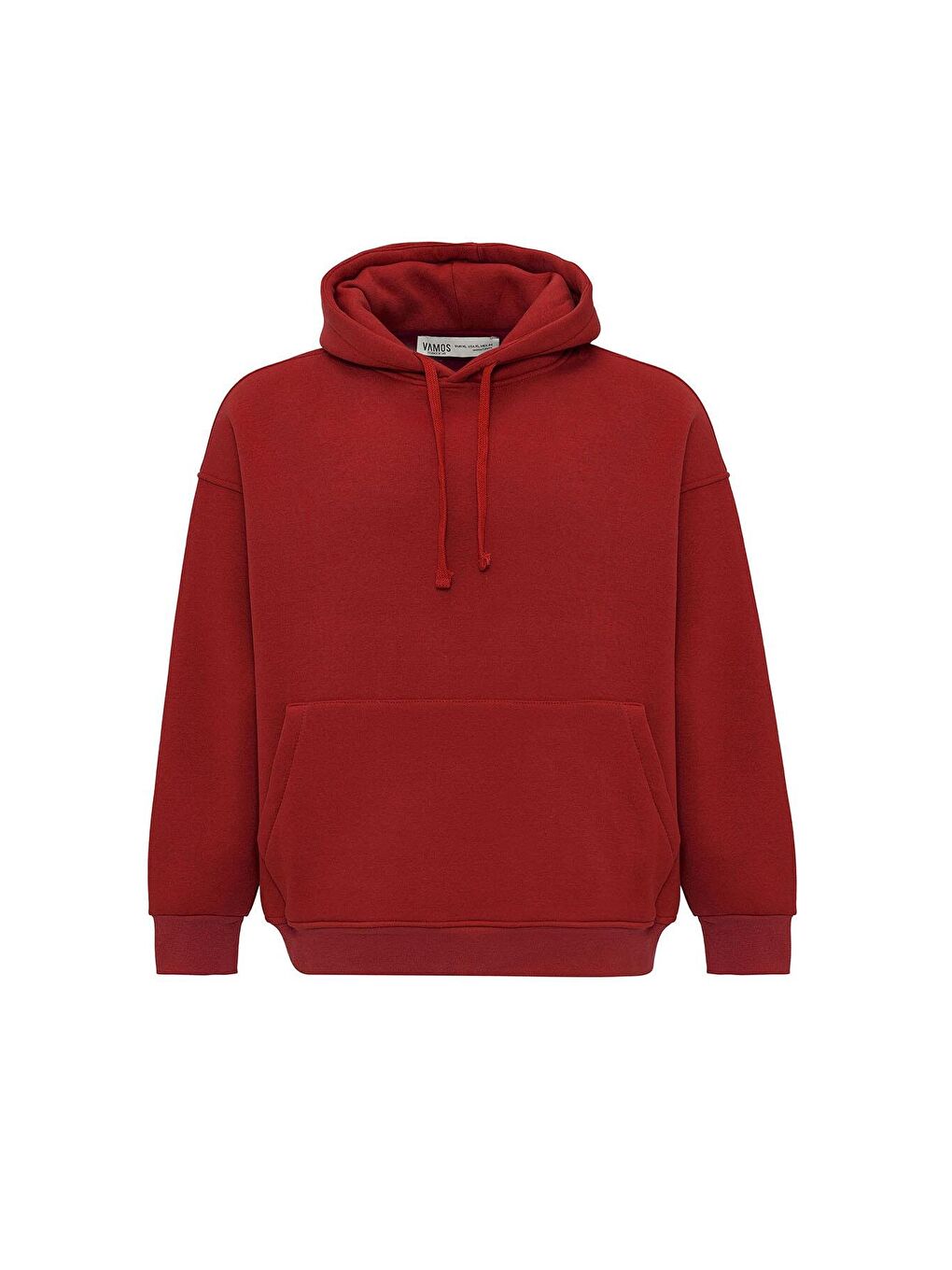 Basıc Oversize Kapüşonlu Cep Detaylı Hoodie Kırmızı-6