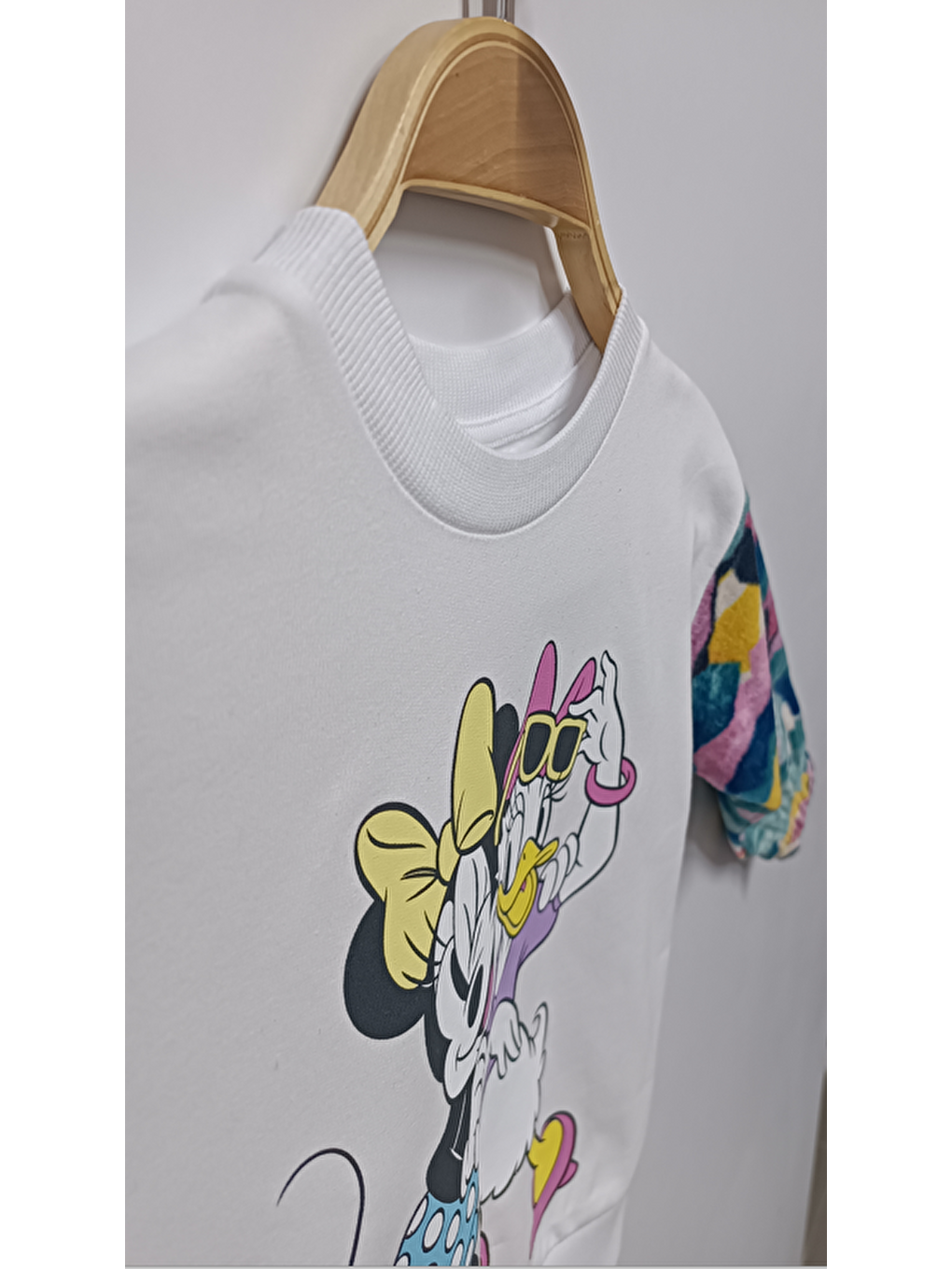 Beyaz Minnie Mouse Lisanslı Kız Çocuk Sweatshırt 22036-2