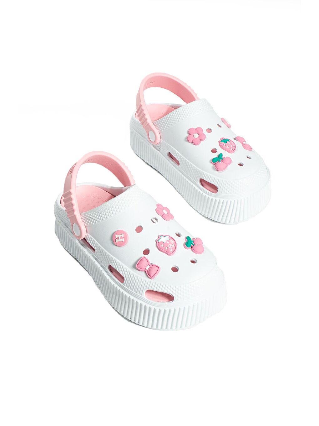 Yüksek Taban Jibbitzli Eva Comfort Kadın Sandalet DNZ224-24BeyazPudra-2