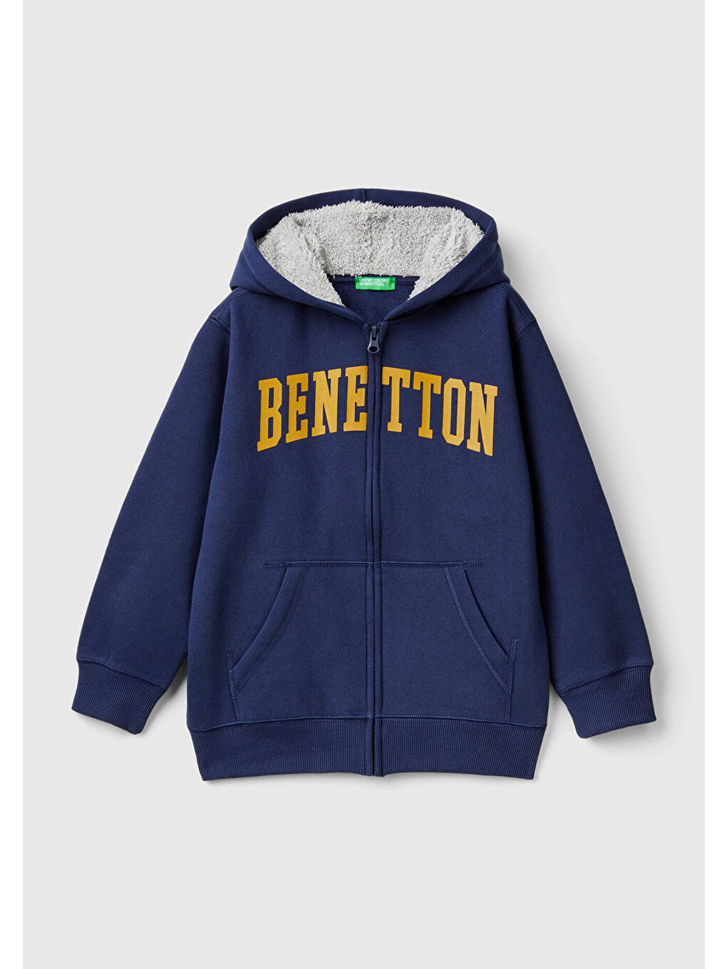 United Colors Of Benetton Erkek Çocuk Lacivert Şardonlu Kapüşonlu Sweatshirt