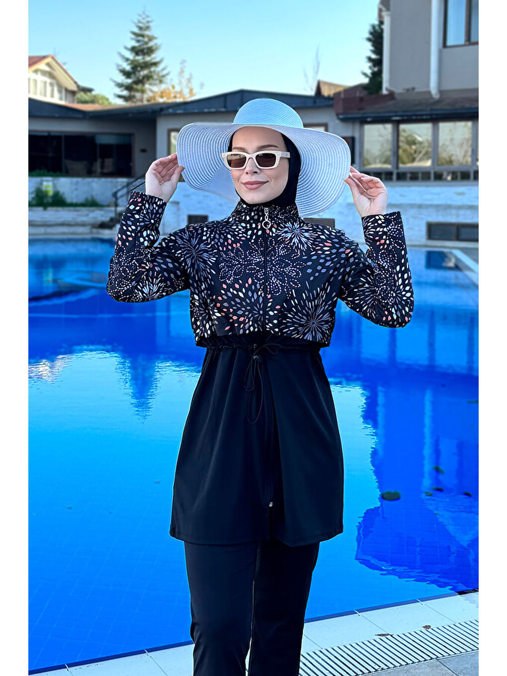 Siyah Tam Kapalı Tesettür Mayo T244-20