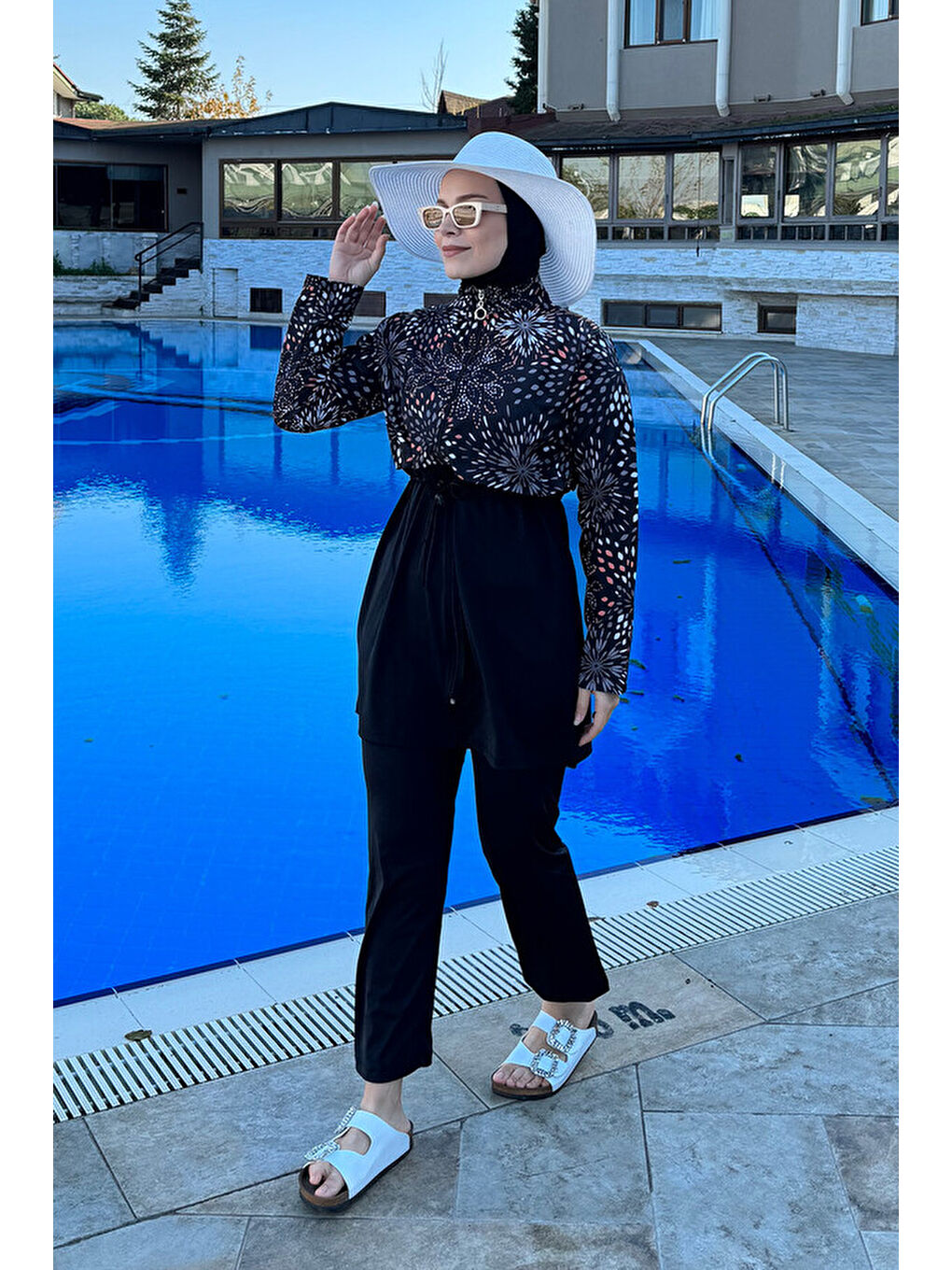 Siyah Tam Kapalı Tesettür Mayo T244-20-1