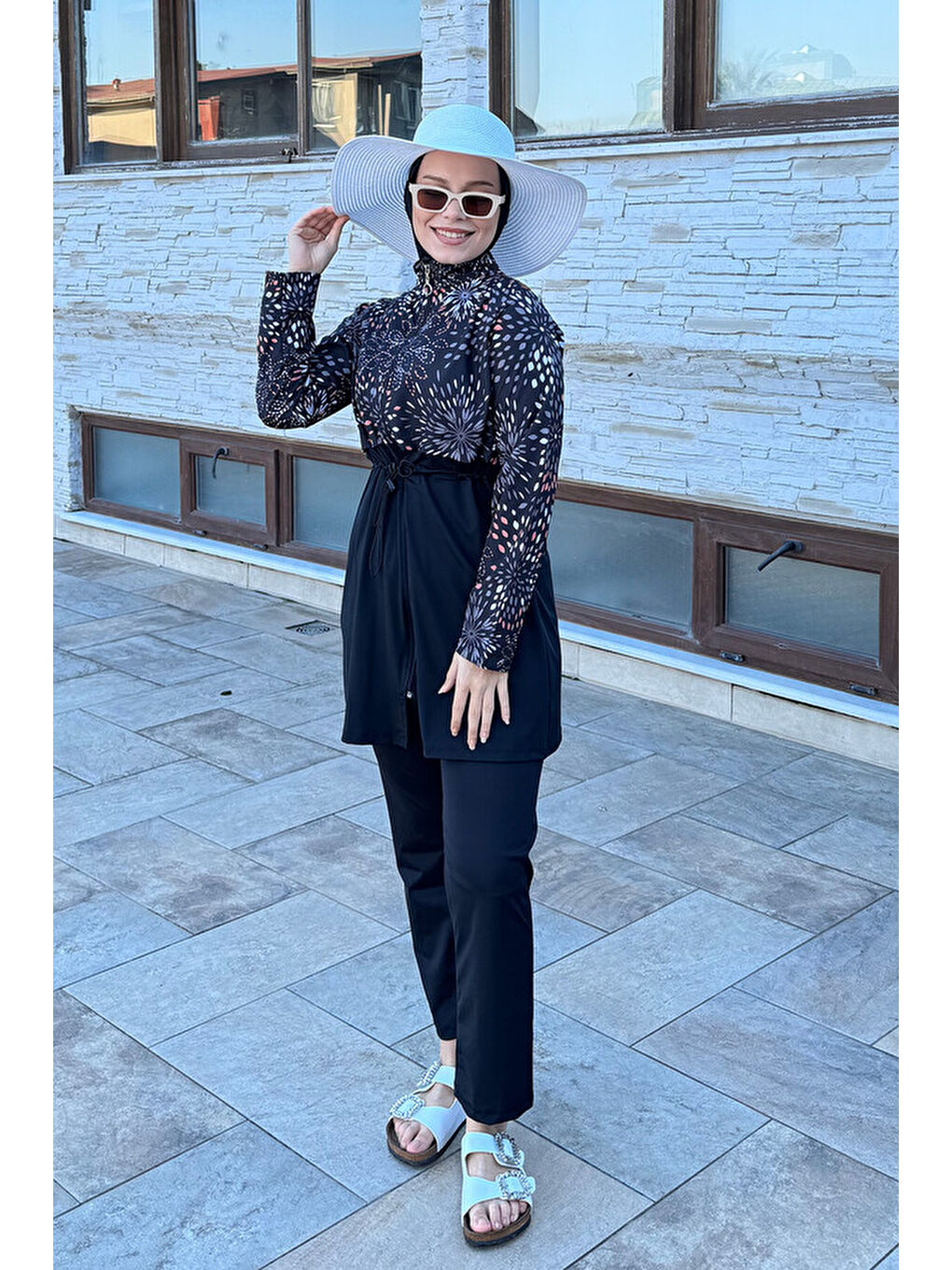 Siyah Tam Kapalı Tesettür Mayo T244-20-4