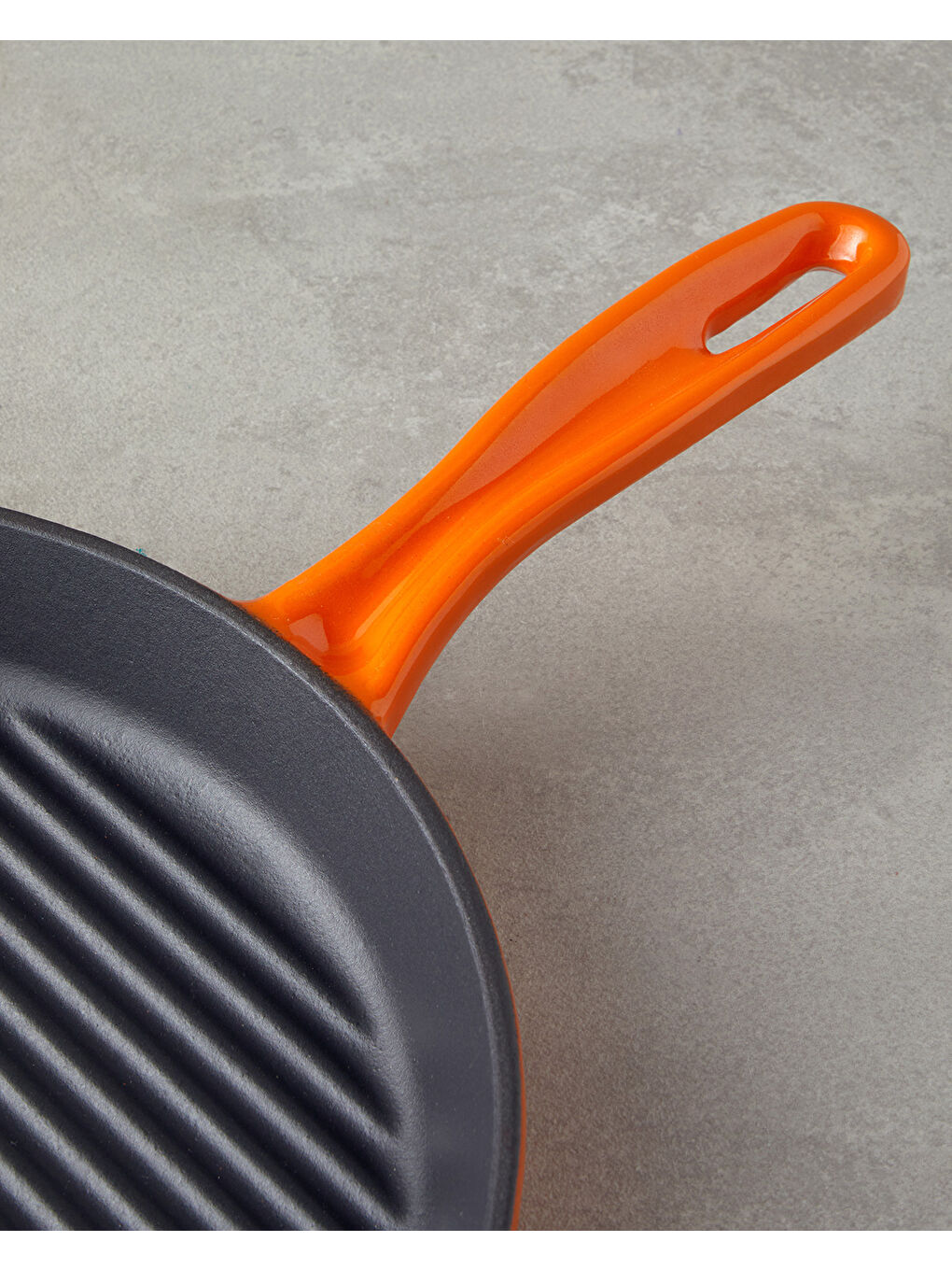 Demir Döküm Yuvarlak Izgara Tava 28x4 cm Turuncu-2