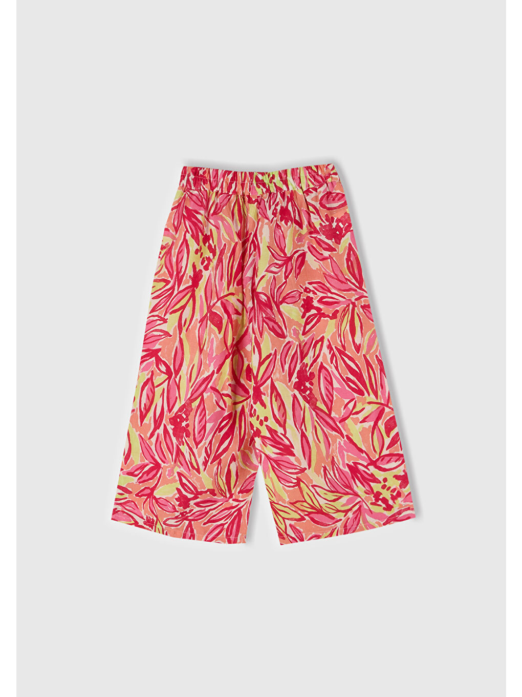 Kız Çocuk Turuncu Viskoz Karışımlı Beli Kuşaklı Palazzo Pantolon-2