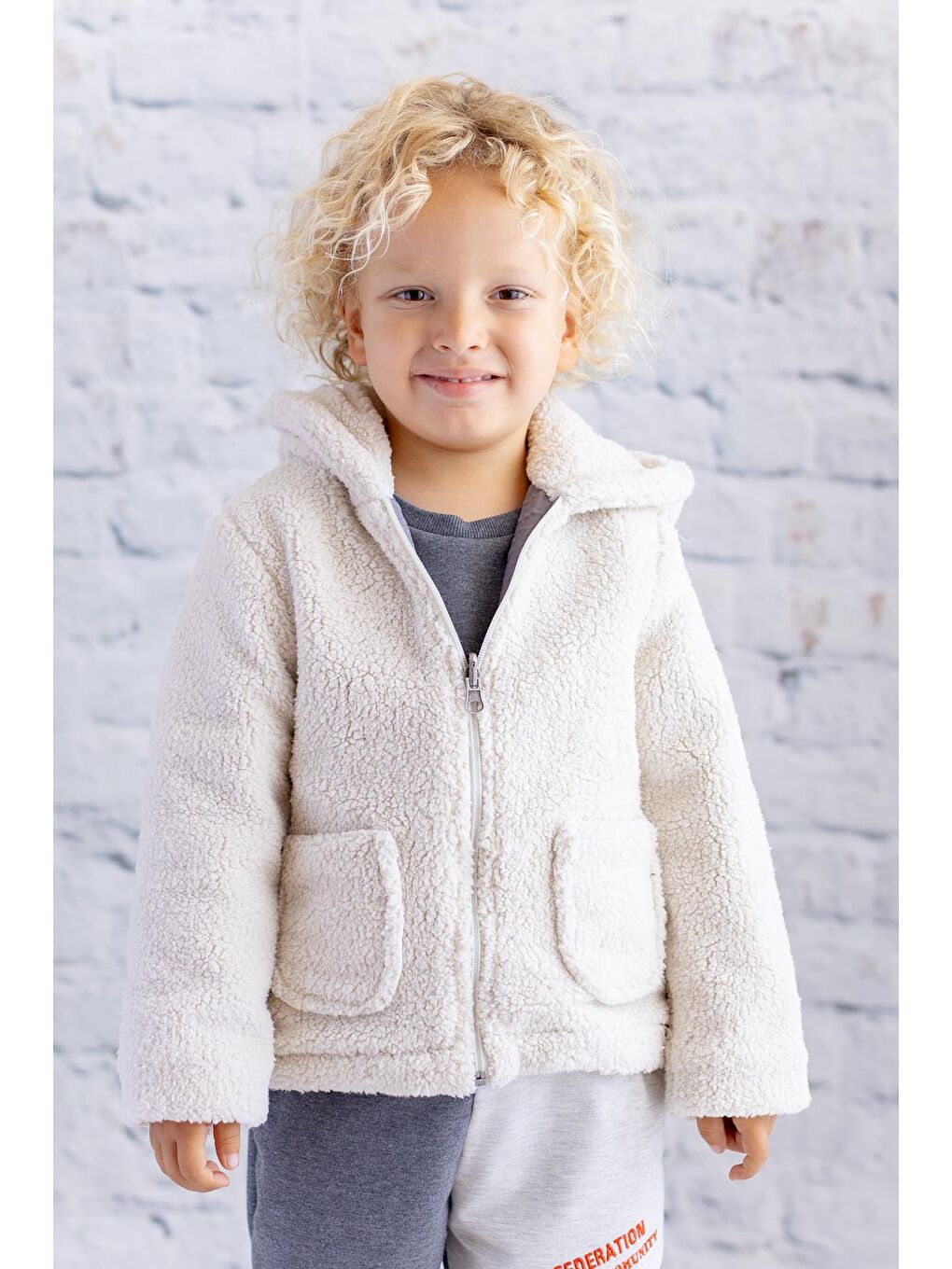 Unisex Çocuk Çift Taraflı Mont - Antrasit-1