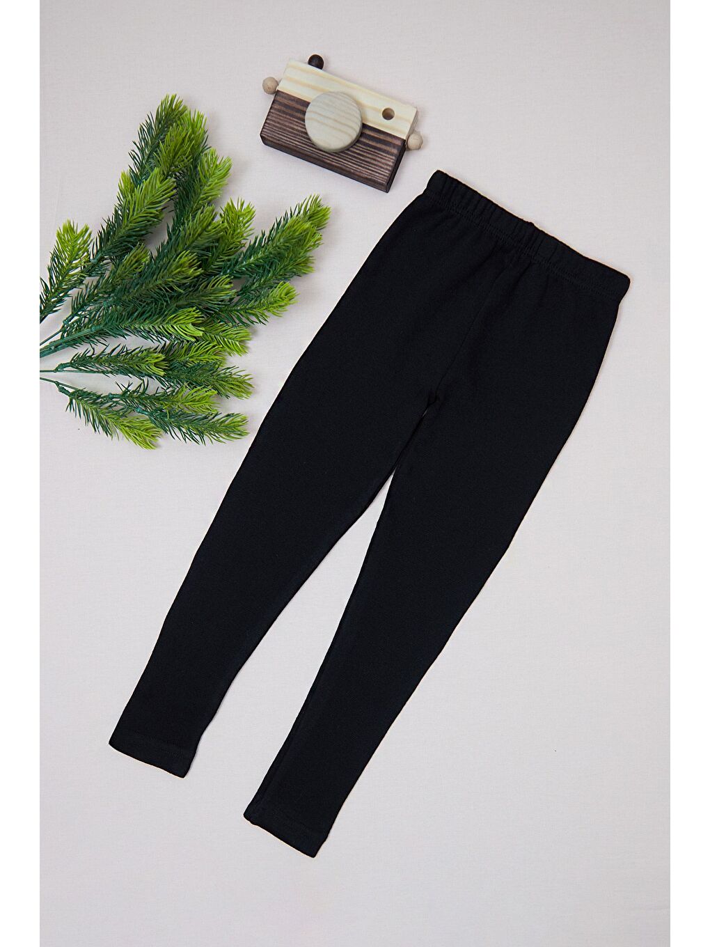 Siyah Beli Lastikli Unisex Çocuk Tayt